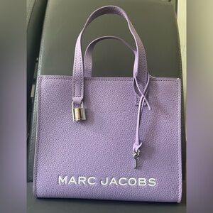 BNWT Marc Jacobs Lavender Pebbled Leather Tote with Silver Hardware